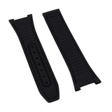 24mm Hybrid Black Calfskin FKM Rubber Watch Strap For Omega Constellation 41mm