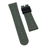 【GM】 23mm Straight Grain Dual Color Black & Olive Green FKM Rubber Watch Strap For Blancpain Fifty Fathoms