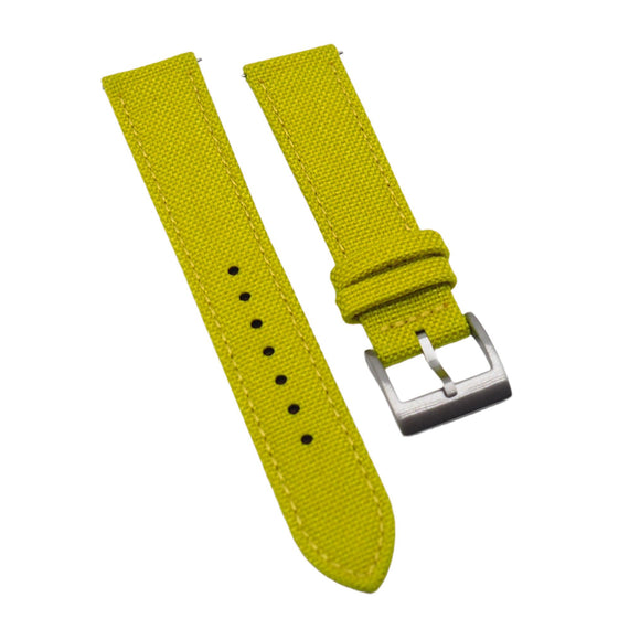 18mm, 20mm Yellow Nylon Watch Strap, Quick Release Spring Bars