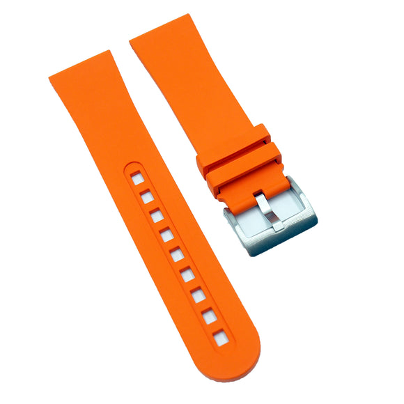 23mm Orange FKM Rubber Watch Strap For Blancpain Fifty Fathoms