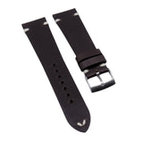 20mm, 22mm Vintage Style Dark Brown Chromexcel Horween Leather Watch Strap