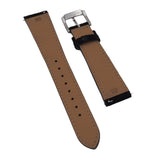 19mm, 20mm, 22mm Black Suede Leather Slim Watch Strap, Quick Release Spring Bars