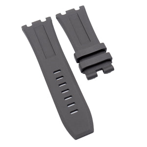 28mm Rectangle Pattern Iron Gray FKM Rubber Watch Strap For Audemars Piguet Royal Oak Offshore 15710 Series