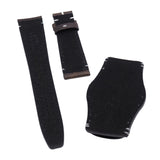 22mm Wood Brown Italian Calf Leather Bund Watch Strap For Tudor Black Bay