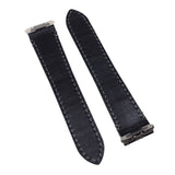 18mm, 21mm Dark Grey Alligator Embossed Calf Leather Watch Strap For Cartier Santos Model, Quick Switch System