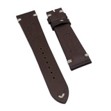 20mm, 22mm Vintage Style Dark Brown Chromexcel Horween Leather Watch Strap