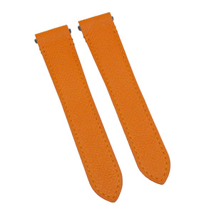 18mm, 21mm Orange Litchi Grain Calf Leather Watch Strap For Cartier Santos Model, Quick Release