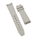 20mm Curved End Nylon Grain Thunder Gray Rubber Watch Strap w/ Stitching For Rolex, Omega and MoonSwatch