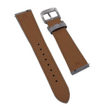 19mm, 20mm, 22mm Gray Suede Leather Slim Watch Strap, Quick Release Spring Bars