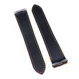 18mm, 21mm Orange Litchi Grain Calf Leather Watch Strap For Cartier Santos Model, Quick Release