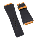 24mm Clementine Orange Calf Leather Watch Strap For Bell & Ross