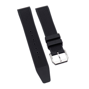 20mm Curved End Black FKM Rubber Watch Strap For IWC Portugieser