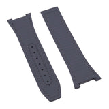 24mm Hybrid Gray Calfskin FKM Rubber Watch Strap For Omega Constellation 41mm