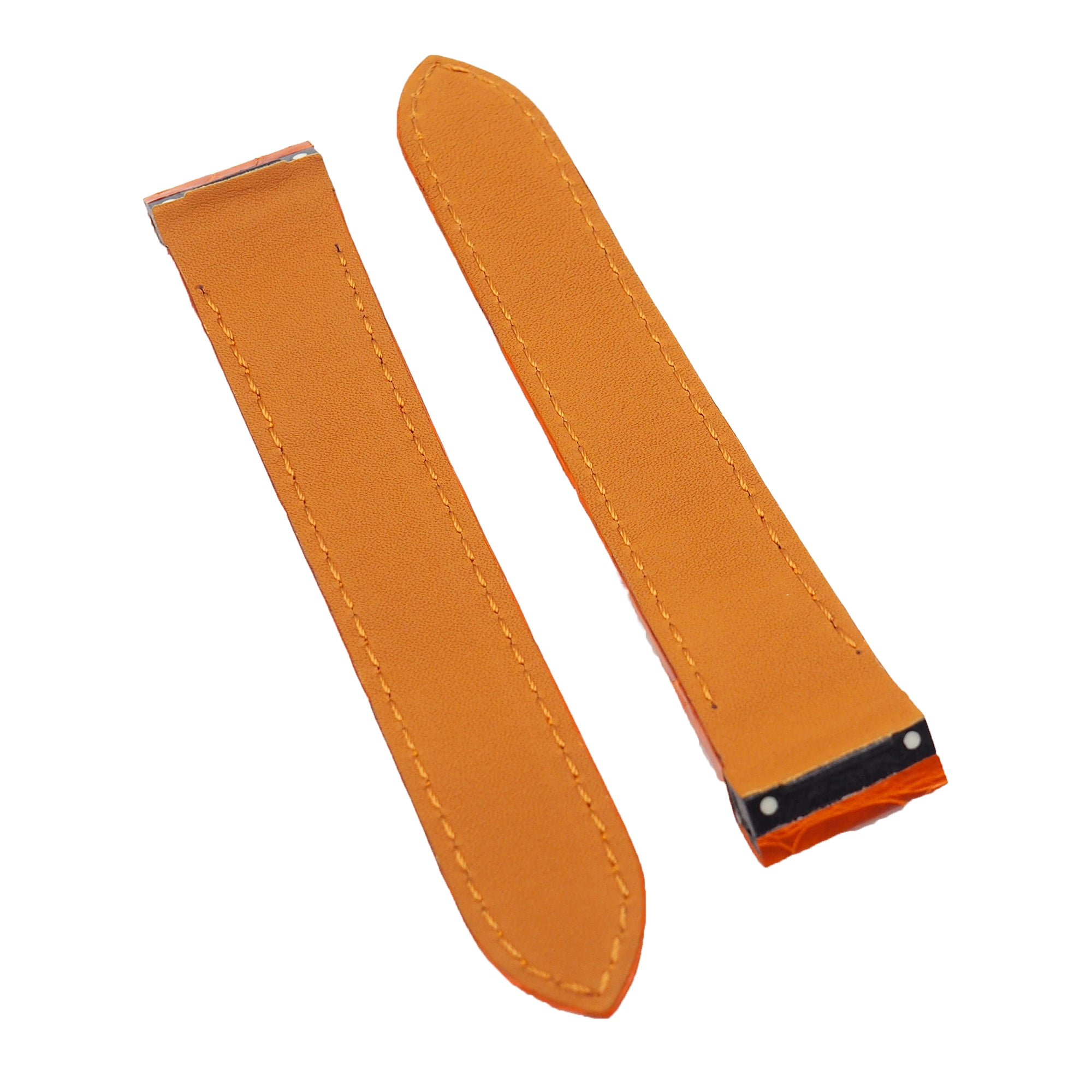 20mm, 23mm Orange Alligator Leather Watch Strap For Cartier Santos