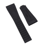 20mm, 22mm Straight End Black FKM Rubber CTS Watch Strap, Ladder Step Pattern