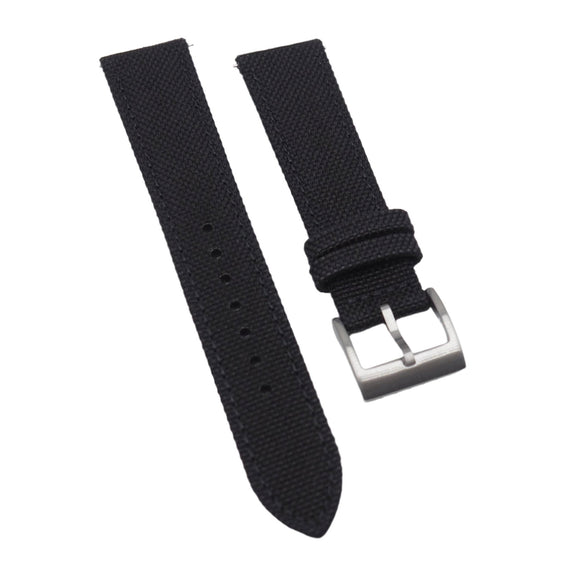 18mm, 20mm Black Nylon Watch Strap, Quick Release Spring Bars