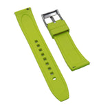 18mm, 20mm, 22mm, 24mm Ladder Step Pattern Lemon Yellow FKM Rubber Watch Strap, Quick Release Spring Bars