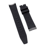 20mm Curved End Black FKM Rubber Watch Strap For IWC Portugieser