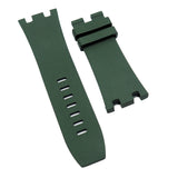 28mm Rectangle Pattern Dark Green FKM Rubber Watch Strap For Audemars Piguet Royal Oak Offshore 15710 Series