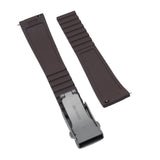 20mm, 22mm Ladder Step Pattern Brown Rubber CTS Watch Strap, Quick Release Spring Bars