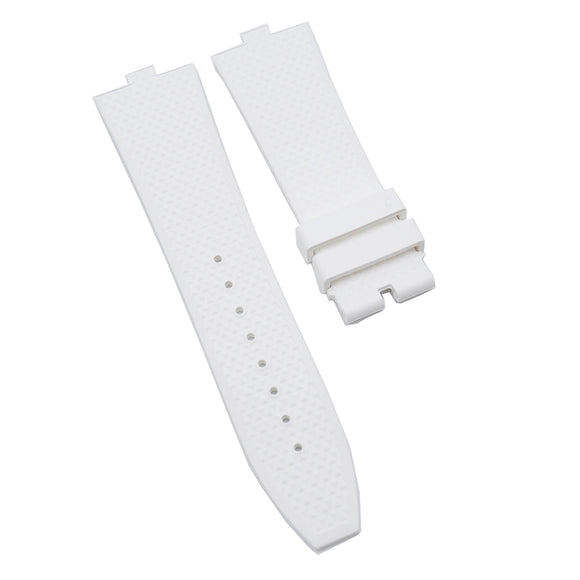 24mm Fine Triangle Pattern White FKM Rubber Watch Strap For Vacheron Constantin Overseas, Quick Switch System