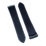 18mm, 21mm Sky Blue Litchi Grain Calf Leather Watch Strap For Cartier Santos Model, Quick Release