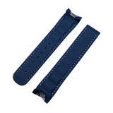 20mm Curved End Navy Blue FKM Rubber Watch Strap For Omega Seamaster Aqua Terra 150m, 41mm