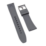 18mm, 20mm, 22mm, 24mm Ladder Step Pattern Gray FKM Rubber Watch Strap, Quick Release Spring Bars