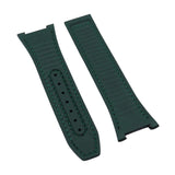 24mm Hybrid Dark Green Calfskin FKM Rubber Watch Strap For Omega Constellation 41mm