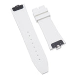 24mm Fine Triangle Pattern White FKM Rubber Watch Strap For Vacheron Constantin Overseas, Quick Switch System