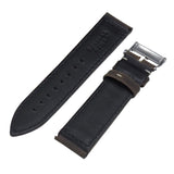 23mm Charcoal Gray Matte Calf Leather Watch Strap For Zenith