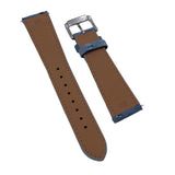 19mm, 20mm, 22mm Blue Suede Leather Slim Watch Strap, Quick Release Spring Bars