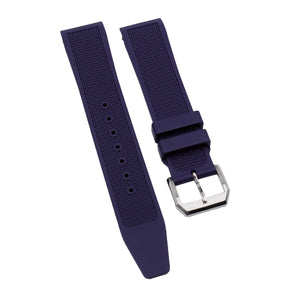 20mm Curved End Navy Blue FKM Rubber Watch Strap For IWC Portugieser