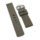 22mm, 24mm Army Green Canvas Watch Strap