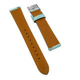 19mm Tiffany Blue Calf Leather Watch Strap, Quick Release Spring Bars