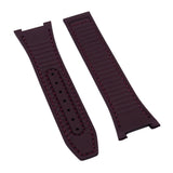 24mm Hybrid Wine Red Calfskin FKM Rubber Watch Strap For Omega Constellation 41mm