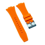 12mm Fine Square Pattern Orange Rubber Watch Strap For Tissot PRX