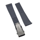 20mm, 22mm Ladder Step Pattern Gray Rubber CTS Watch Strap, Quick Release Spring Bars