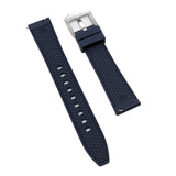 18mm Square Pattern Navy Blue FKM Rubber Watch Strap, Quick Release Spring Bars