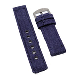 22mm, 24mm Blue Canvas Watch Strap