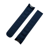 20mm Curved End Midnight Blue FKM Rubber Watch Strap For Omega Seamaster Aqua Terra 150m, 41mm
