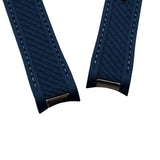 20mm Curved End Midnight Blue FKM Rubber Watch Strap For Omega Seamaster Aqua Terra 150m, 41mm