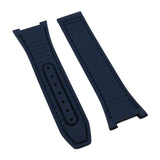 24mm Hybrid Blue Calfskin FKM Rubber Watch Strap For Omega Constellation 41mm