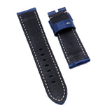 24mm Blue Alligator Embossed Calf Leather Watch Strap For Panerai