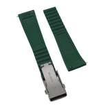 20mm, 22mm Ladder Step Pattern Green Rubber CTS Watch Strap, Quick Release Spring Bars