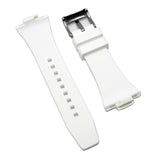 12mm Fine Square Pattern White Rubber Watch Strap For Tissot PRX