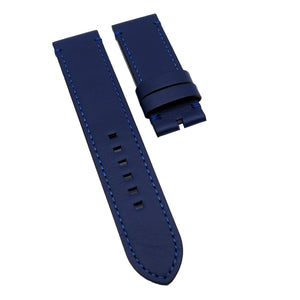 23mm Blue Calf Leather Watch Strap For Tudor Black Bay Bronze