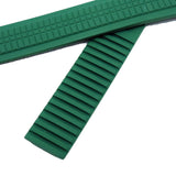 21mm Curved End Green FKM Rubber Watch Strap For Patek Philippe Aquanaut