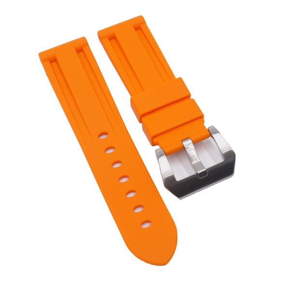 22mm, 24mm Orange Rubber Watch Strap For Panerai