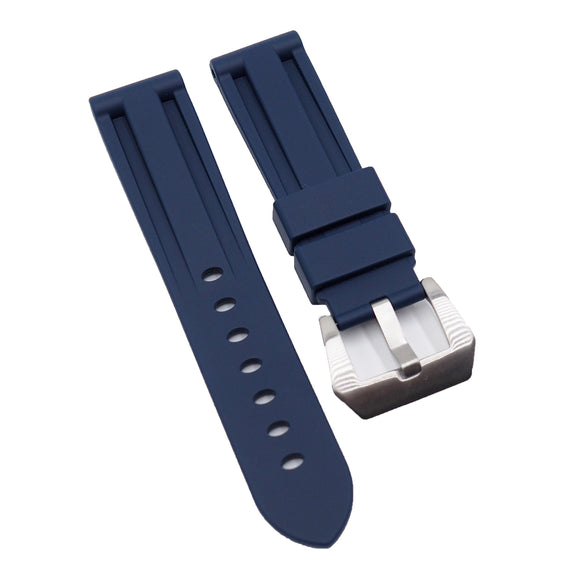 22mm, 24mm, 26mm Navy Blue Rubber Watch Strap For Panerai